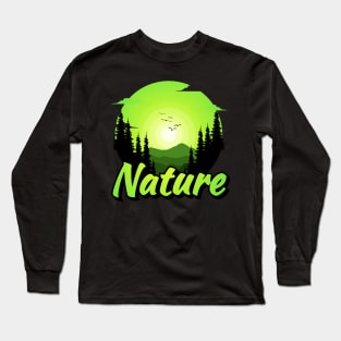 Nature Graphic T-Shirt for Hiking & Camping Lovers Long Sleeve T-Shirt